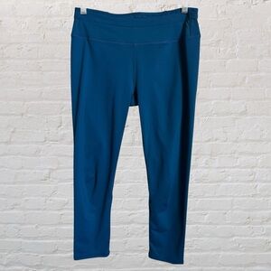 Fabletics High Waisted Crop Leggings Women's Teal Size Small